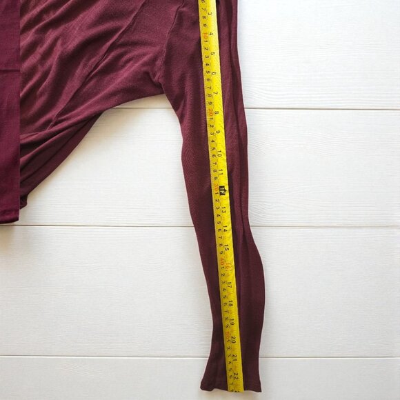 Active Basic Wine Burgundy Drape Cardigan – Lightweight Open Front Sweater M - Picture 5 of 8